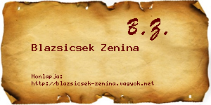 Blazsicsek Zenina névjegykártya